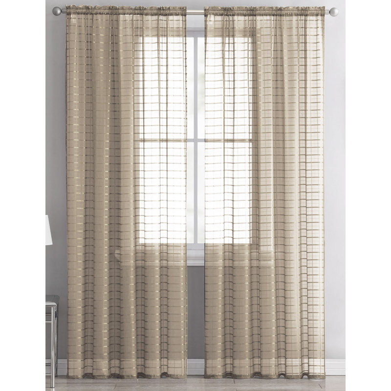 Bernardita Sheer Curtain Pair, Taupe