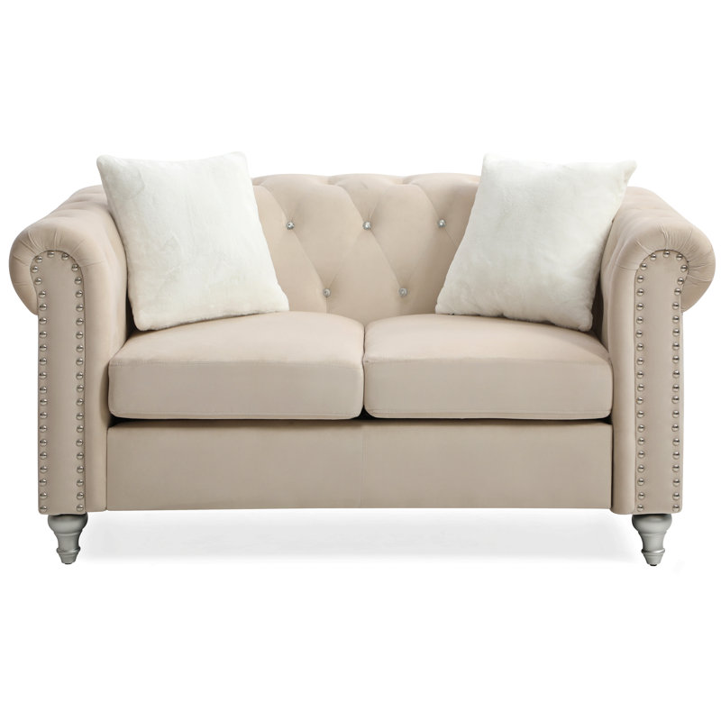 Causeuse élégante beige avec touche moderne, Beige