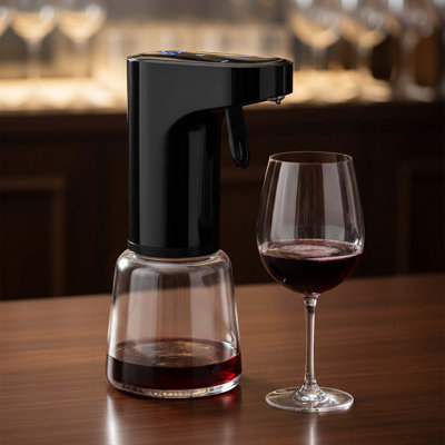 5 In 1 Electric Wine Decanter With Aerator, Smart Liquor Dispenser, Adjustable Dosing, Whiskey Pourer, Automatic Bottle Pump, Black
