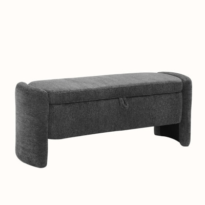 Attiyya Chenille Upholstered Storage Bench -  Orren Ellis, 39485988BA6F43F284914956A7F09B1D