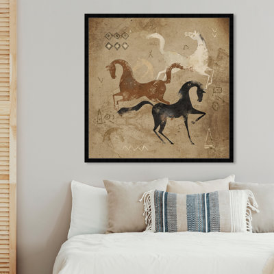 Oliver Gal " Primitive Cave Horse Drawing " by Oliver Gal