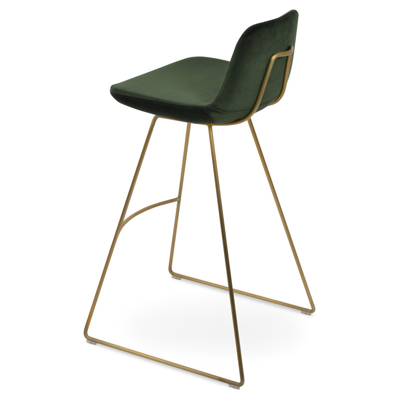Tabouret de bar et de bar en velours vert Pera HB, Noir, Tabouret de bar (siège d'une hauteur de 29 po)