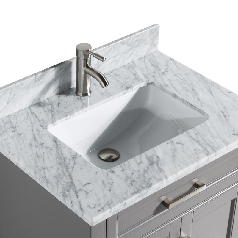 Ensemble de meuble-lavabo simple 24 po avec miroir Lachine, Gris
