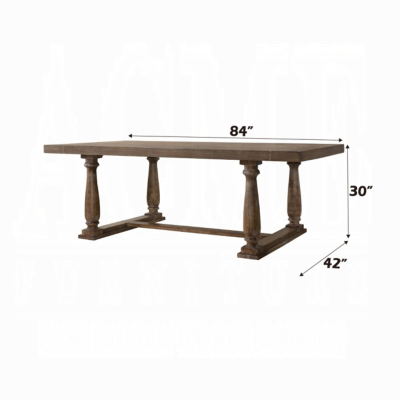 Dariush DINING TABLE, Weathered Oak
