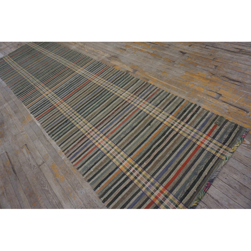 Antique American Rag Rug Hallway Runner Wool