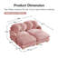 Canapé confortable en chenille avec siège profond et repose-pieds mobile