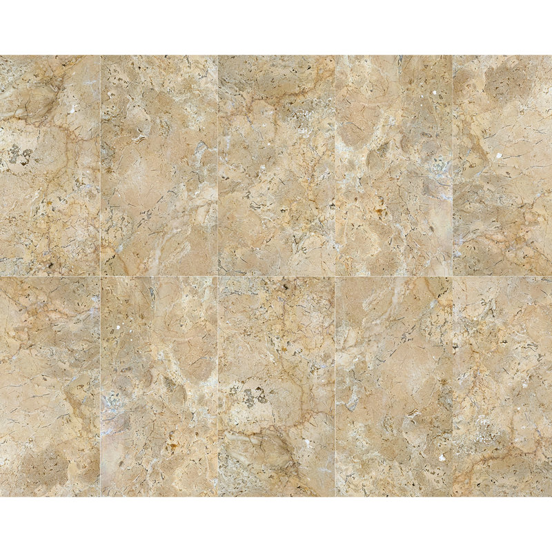 Carreau de marbre poli beige doré jaune, 12 x 24, pour une belle décoration intérieure élégante