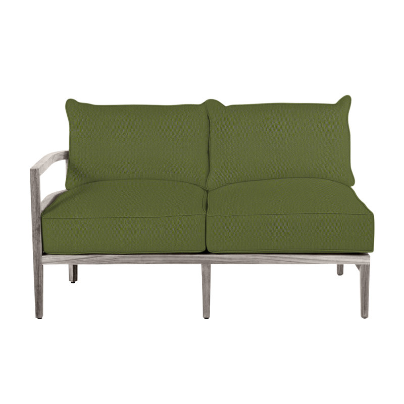Canapé modulaire en teck Santa Barbara, Welt + bourre standard, Huître teck, Forêt de lin