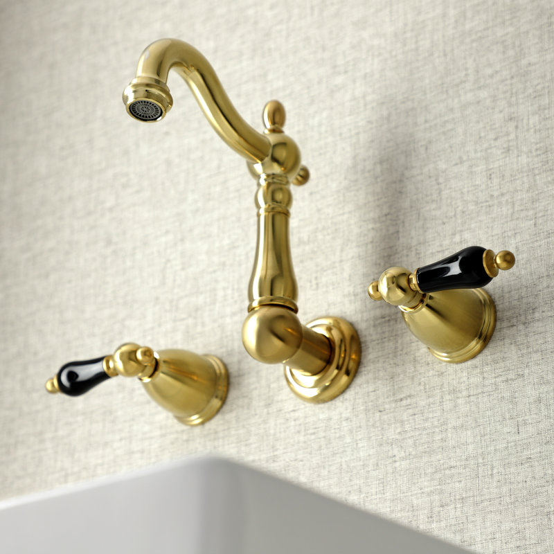 Robinet de salle de bain mural avec bonde Duchess, Laiton brossé