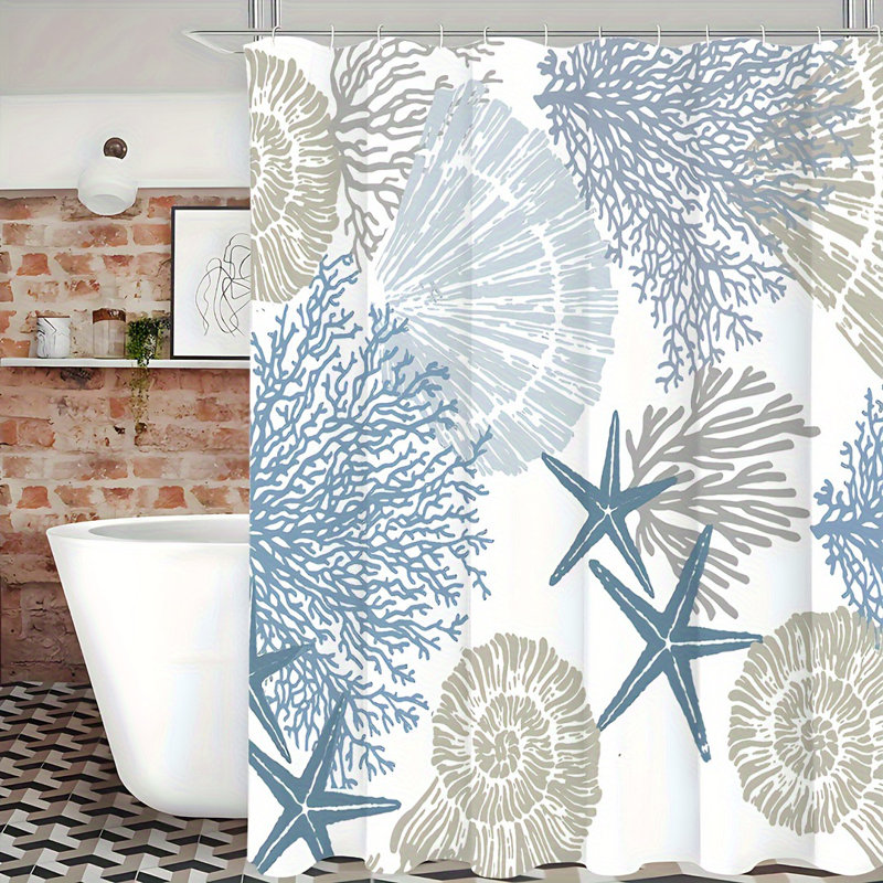 Rideau de douche avec crochets inclus