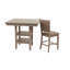 Ensemble de salle à manger 5 pièces à hauteur de comptoir grisâtre rustique avec table carrée et 4 chaises rembourrées