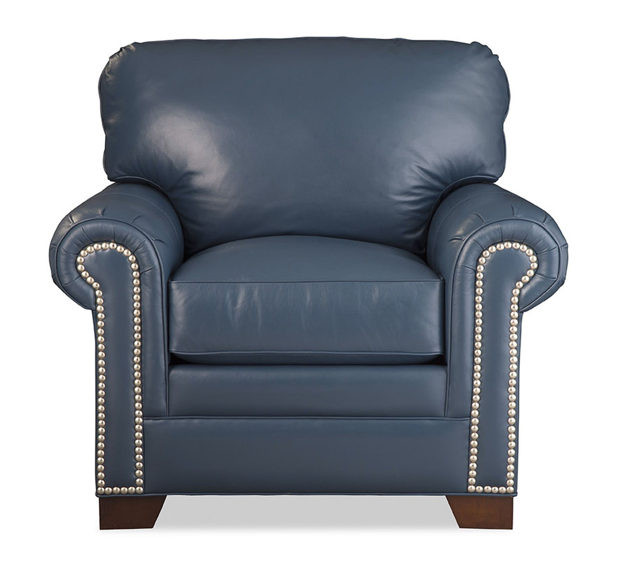 Dark blue leather discount chair