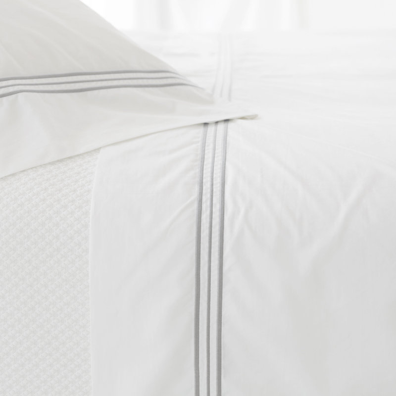 Trio Flat Sheet, Full/Queen Flat Sheet, Pearl Gray