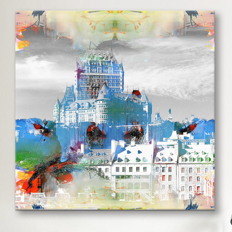 Frontenac Hotel - impression d'art graphique, H 26 po x l 26 po x p 1,5 po