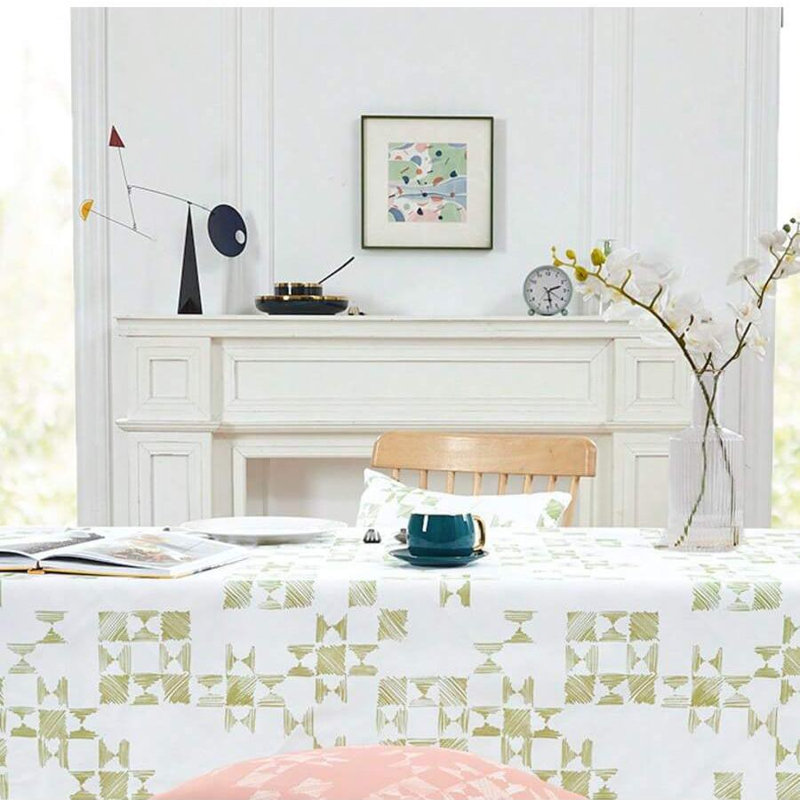 Graffiti Patterned Tablecloth, 1 PCS, 54" x 72", Green