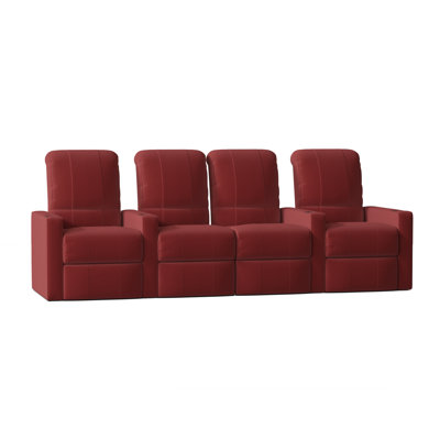 Upholstered Home Theater Seat with Cup Holder