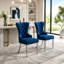 Ensemble de 2 chaises contemporaines en velours touffeté au design élégant-1465933151