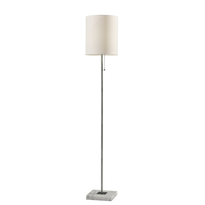 Lampe sur pied 62 po Reed, Acier brossé