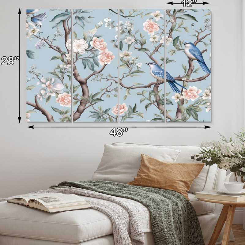 Chinoiserie avec oiseaux et pivoines