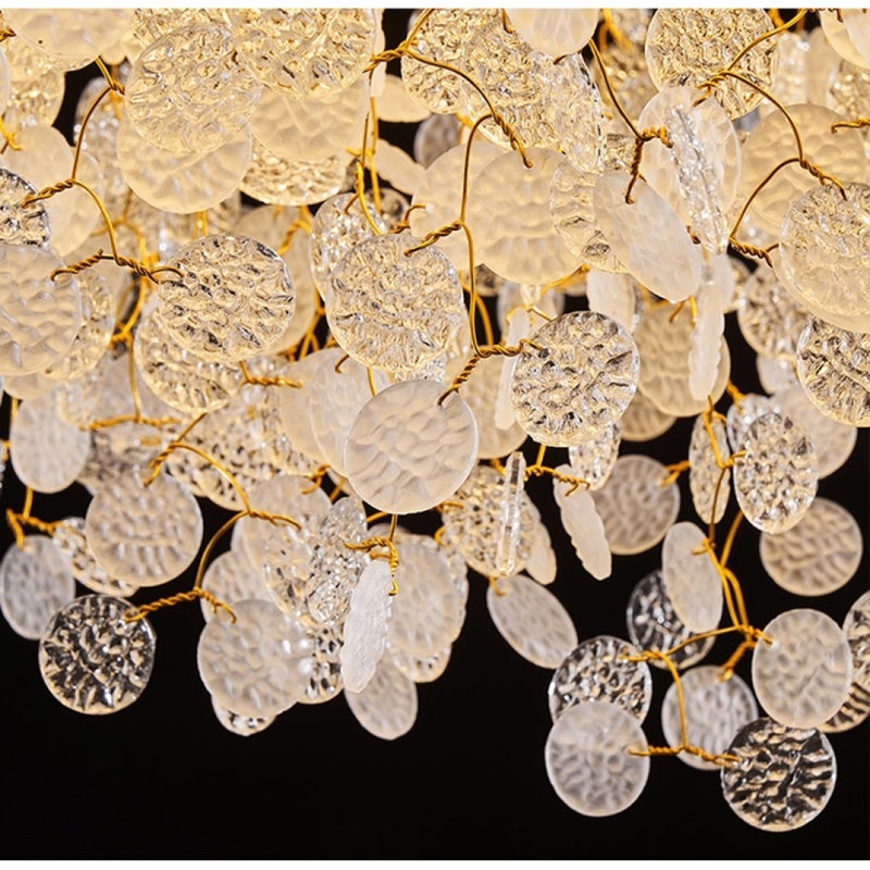Lustre en cristal moderne à 5 lumières à intensité variable, luminaire suspendu branche d'arbre