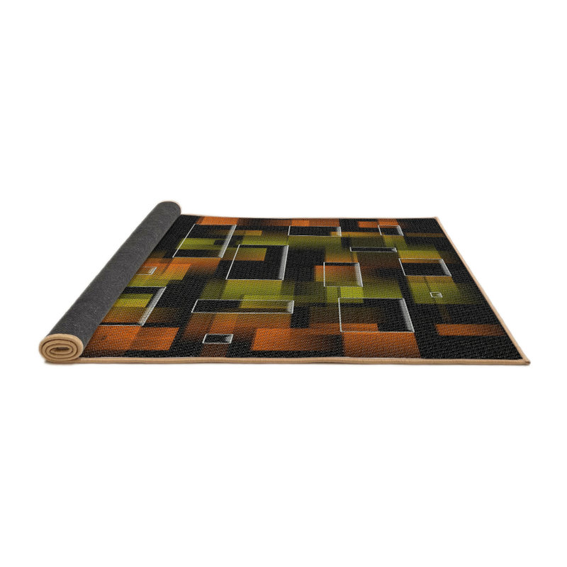 Tapis vert / noir Power Loom, Rond 4 pi
