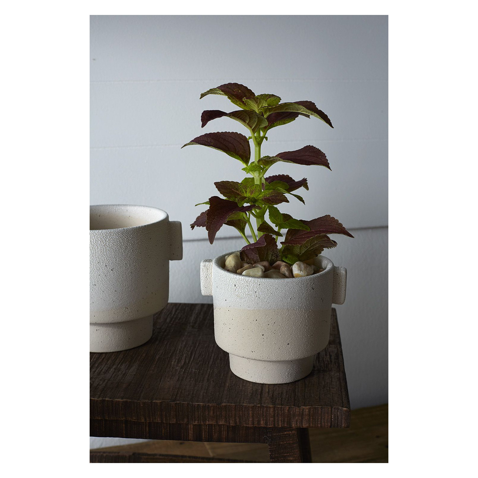 Handmade Ceramic Pot Planter, 4.5" H x 4.5" W x 6" D