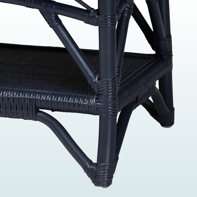 Banc en rotin naturel avec tablette Marami, Navy Blue, Marine