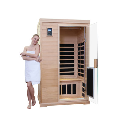 Pynsseu 2 - Person Bluetooth Compatible FAR Infrared Sauna in Hemlock