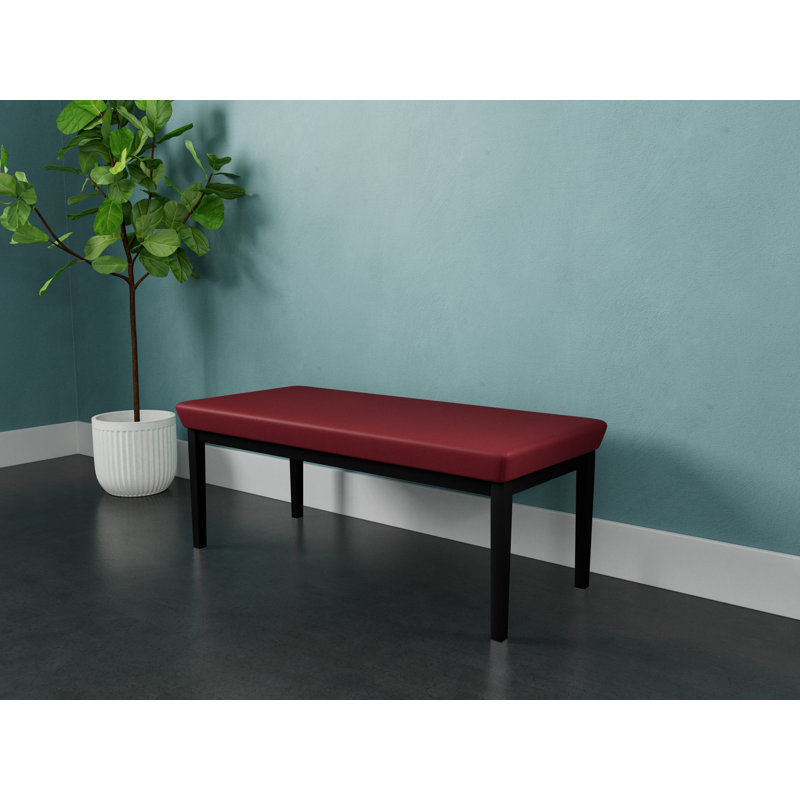 Banc de réception en acier 2 places Amherst, Noir, Vinyle / Patriot Plus Bordeaux
