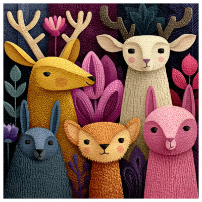 Coussins décoratifs Whimsical Animal Illustration