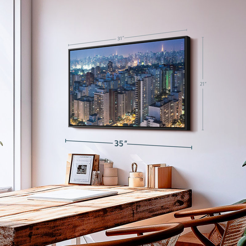 "Art mural de la lumière du crépuscule à sao paulo", H 43 po x l 29 po