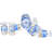 Mid 20th Century French Blue & Gold Leaf-patterned Decanter & Glasses Set- 7 Pieces