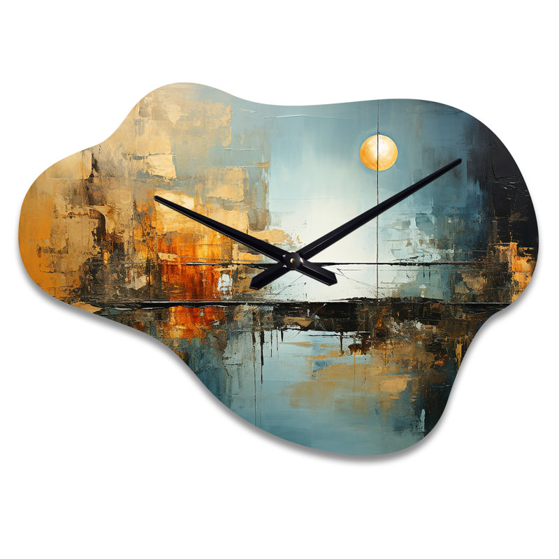 Horloge murale bleu sarcelle «Bold Energy I - Cloud Dams», horloge murale sarcelle, Petit