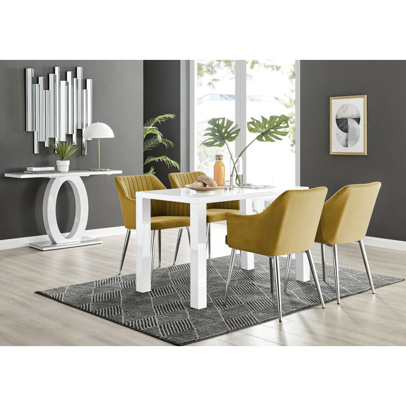 Muski 4 - Person Dining Set, Cream