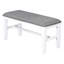 6 Dining , 4 Upholstered Chairs, Bench, And A 60x36-inch Table With Gray Top White Frame Design Wood