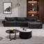 Canapé modulaire moderne à assise profonde en chenille moderne avec coussins, 3 + 1 places en jaune ensoleillé pour le salon et la chambre à coucher-1388695798