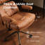 Ensemble de 2 chaises de bureau - Grand et grand fauteuil ergonomique de bureau et de coiffeuse avec dossier incurvé, coussin à ressorts, similicuir ou suède, fonction berçante et verrouillable, assemblage facile-400706903