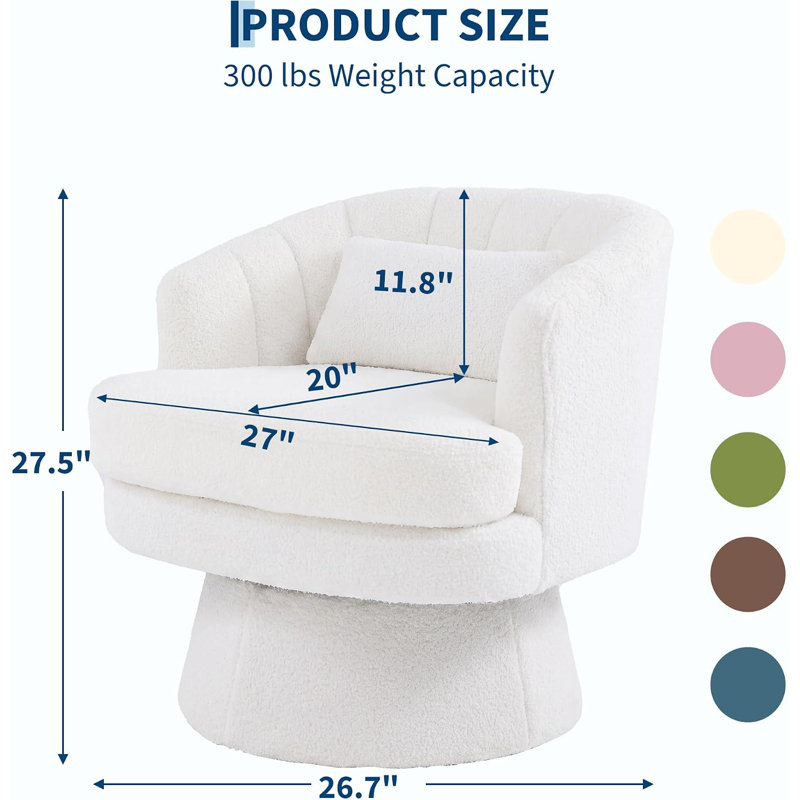 Fauteuil d'appoint Cozy 360 Swivel Barrel, Beige