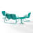 Burley 4Pc Outdoor Metal Conversation Set White Gloss - Loveseat Glider, Side Table, & 2 Armchairs-65525221