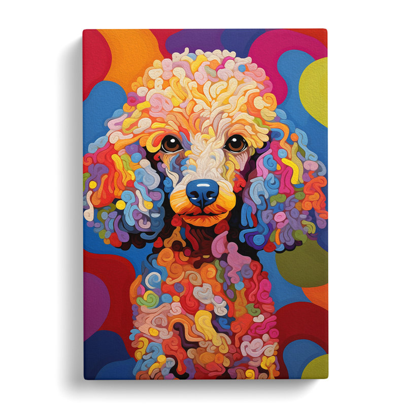 Poodle Op - Wrapped Canvas, 76cm H x 50cm W x 3cm D
