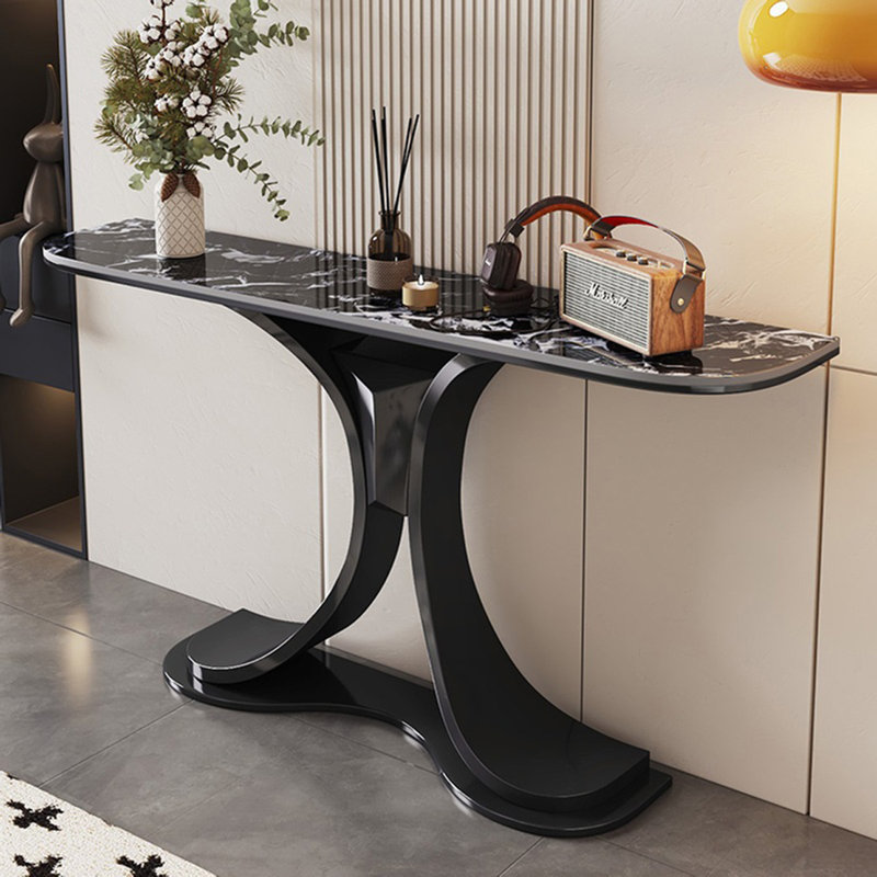 Console simple et moderne, Noir, H 31,49 po x l 59,06 po x P 11,81 po, Noir