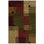 Tapis brun clair / rouge touffeté à motif géométrique Beunka
