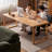 Burlywood Rectangular Solid Wood Dining Table-1948478996