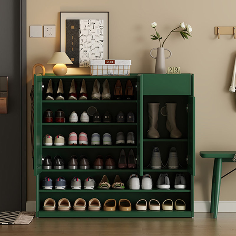 Rangement à chaussures vert en bois massif