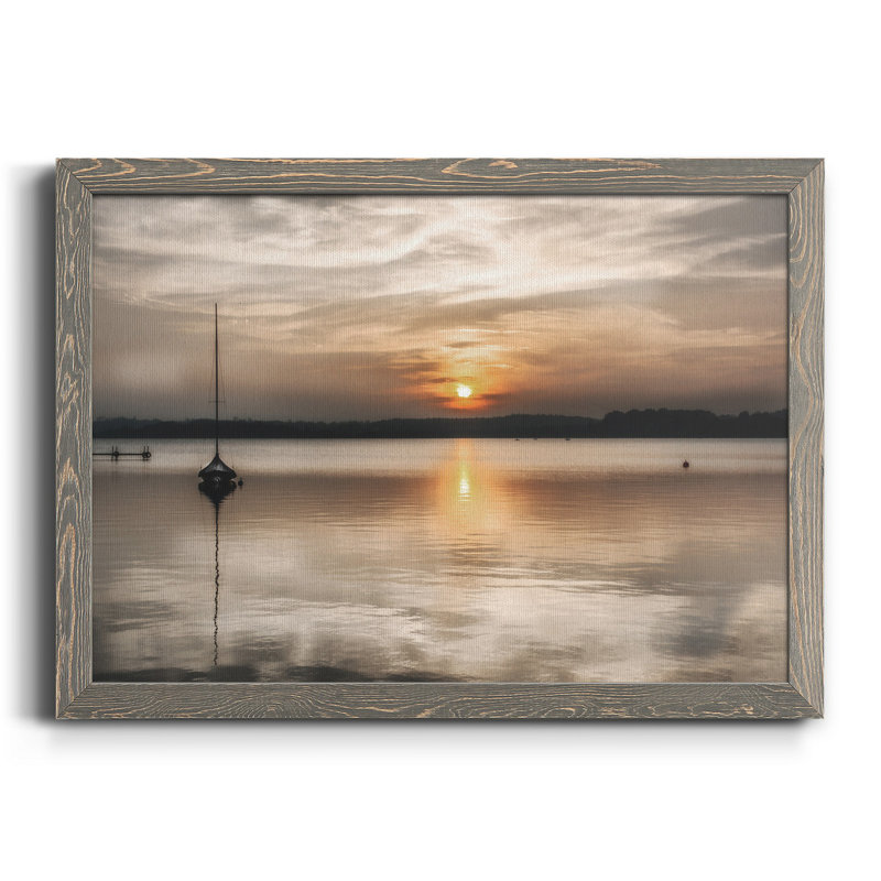 Doux coucher de soleil - Photographie de cadre photo sur toile, Gris, H 37,5 po x l 27,5 po x P 1,5 po