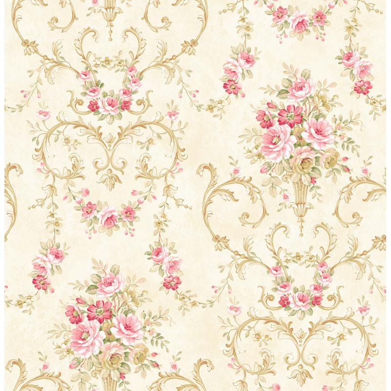 Akron 10m x 53cm Wallpaper Roll, Soft Pink