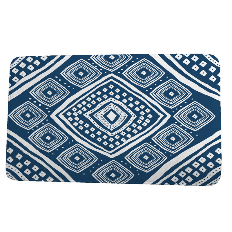 Euharlee Non-Slip Bath Mat, 17" W x 24" L, Blue