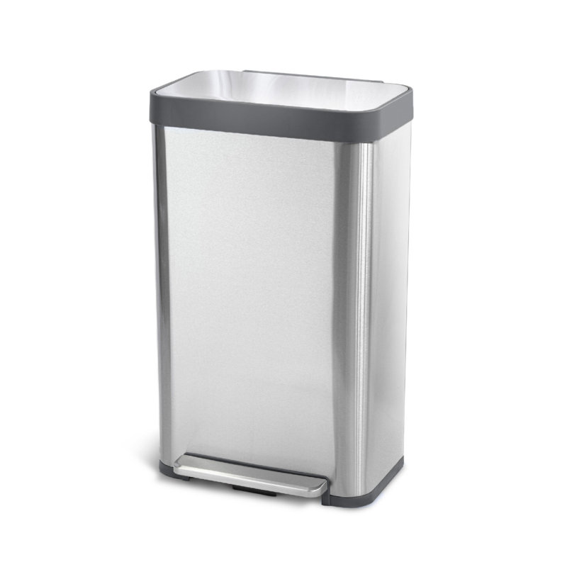 Glacier Blue Stainless Steel Pedal Trash Can, 18.5 Gallons