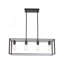 Luminaire suspendu 4 lumières lustres rectangulaires rétro à cadre ouvert industriel noir moderne