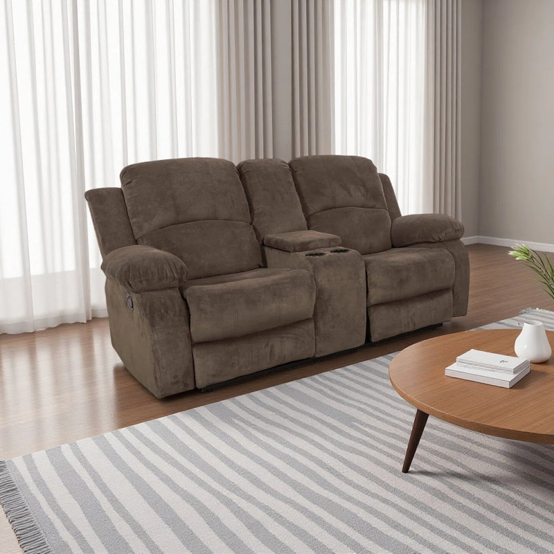 Corduroy 2 Seat Recliner Loveseat Sofa, Peanut 